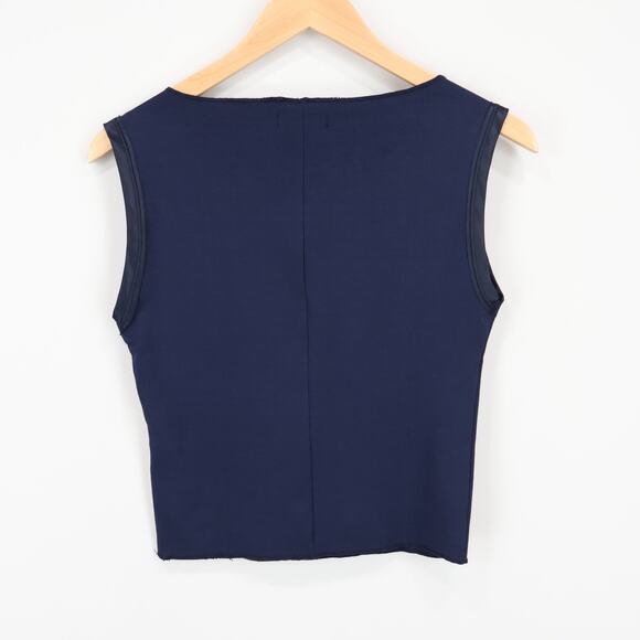 J.Crew Refined Rib Shell Tank Top Navy Blue Size Medium NWT - Picture 7 of 8